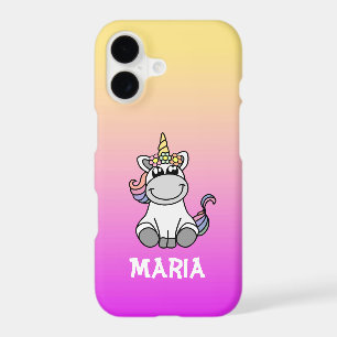 Cute Unicorn Rainbow Gradient Personalised Name