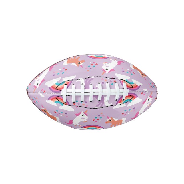 Cute Unicorn Rainbow Purple American Football (Front)