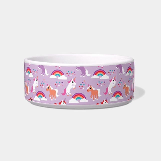 Cute Unicorn Rainbow Purple Bowl (Front)