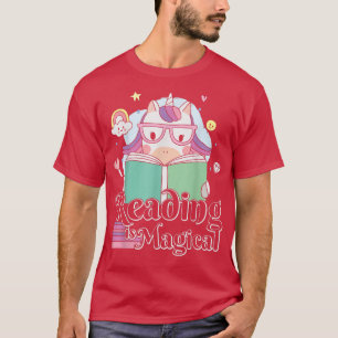 Cute Unicorn Reading is Magical Reader Book Lovers T-Shirt