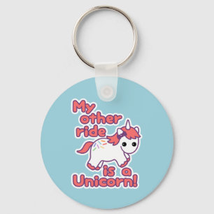 Cute Unicorn Ride Key Ring