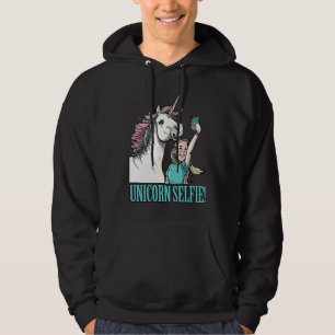 Cute Unicorn Selfie Magical Horned Horse Girl Grou Hoodie