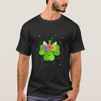 Cute Unicorn Shamrock St Patrick’S Day Girls Kids T-Shirt