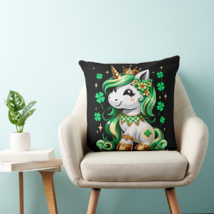 Cute Unicorn Shamrock St Patricks Day Cushion