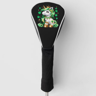 Cute Unicorn Shamrock St Patricks Day Golf Head Cover