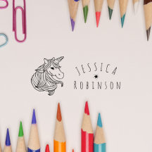 Cute Unicorn Signature Custom Name School Books