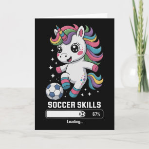 Cute Unicorn Soccer Skills Loading Score Mum Mama Card