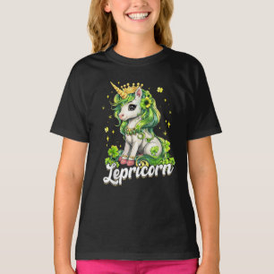 Cute Unicorn St Patricks Day Saint Pattys Girls T-Shirt
