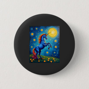 Cute Unicorn Starry Night (1) 6 Cm Round Badge