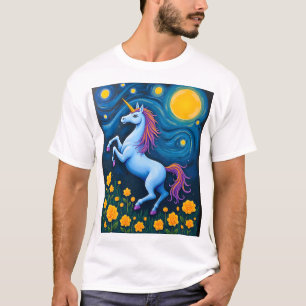 Cute Unicorn Starry Night (3) T-Shirt