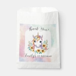 Cute Unicorn Sunflower Birthday  Favour Bags