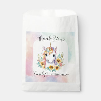 Cute Unicorn Sunflower Birthday Favour Bags