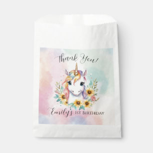 Cute Unicorn Sunflower Birthday  Favour Bags