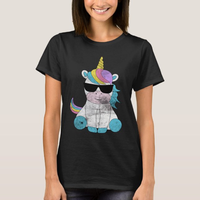Cute Unicorn Sunglasses Unicorns Magical Creature  T-Shirt (Front)