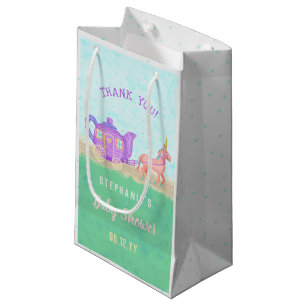Cute Unicorn Tea Party Baby Shower Thank You Small Gift Bag