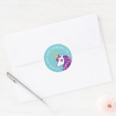 Cute unicorn thank you for coming to my party classic round sticker (Envelope)