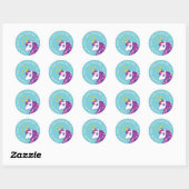Cute unicorn thank you for coming to my party classic round sticker (Sheet)