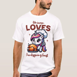 Cute Unicorn Thanksgiving Feast T-Shirt