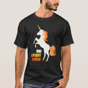 Cute Unicorn Uni Candy Corn Halloween Magical Horn T-Shirt