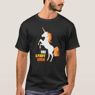 Cute Unicorn Uni Candy Corn Halloween Magical Horn T-Shirt