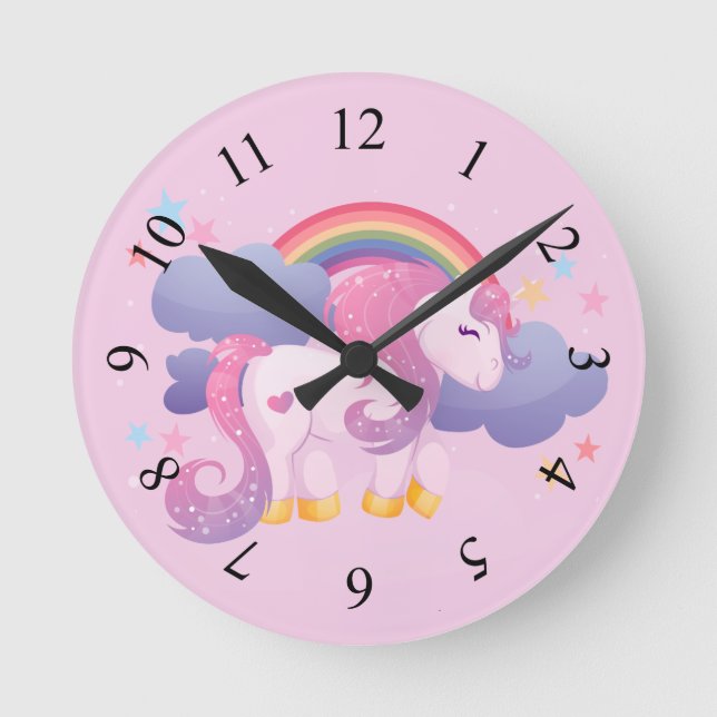 Cute Unicorn Wall Clock (Front)