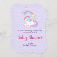 Cute Unicorn with a Shooting Star Baby Shower