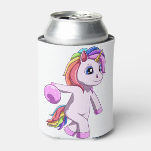 Cute unicorn with bowling ball for a Bowler Can Cooler