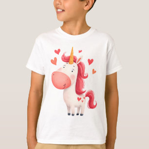 Cute Unicorn with Hearts – Magical Kids T-Shirt
