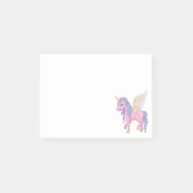 Cute Unicorn with rainbow wings illustration Post-it Notes (Front)