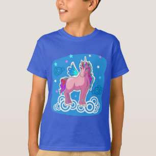 Cute Unicorn with rainbow wings illustration T-Shirt