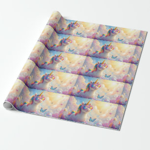 Cute Unicorn with Sunglasses: Magical and Fun Wrapping Paper