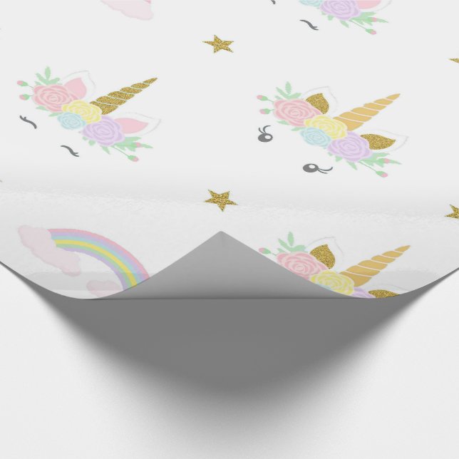 Cute Unicorn Wrapping Paper (Corner)
