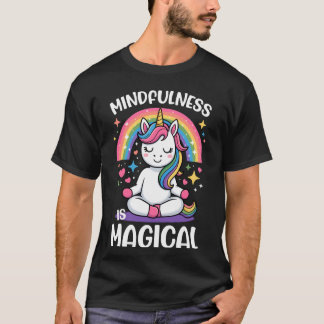 Cute Unicorn Yoga Mindfulness T-Shirt