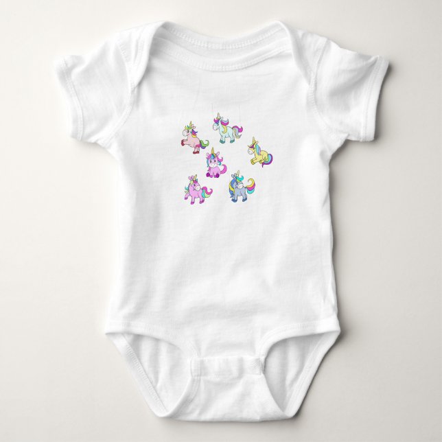 cute unicorns baby bodysuit (Front)