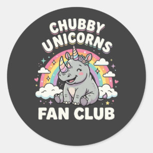 Cute Unicorns Fan Club Magical Rainbow Unicorn Classic Round Sticker