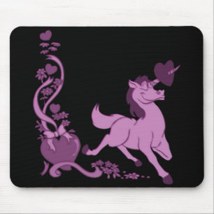 Cute Unicorns Hearts Flowers 3 Mouse Mat