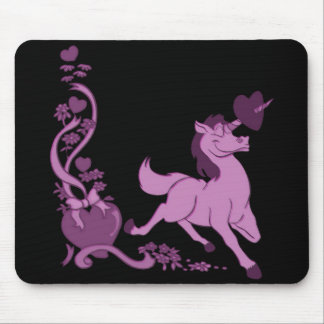 Cute Unicorns Hearts Flowers 3 Mouse Mat