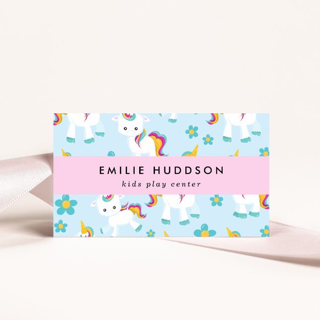 Cute Unicorns, Kids Play Centre, Activity Centre Business Card (Creator Uploaded)