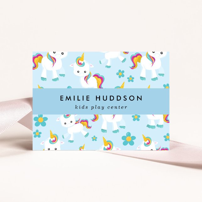 Cute Unicorns, Kids Play Centre, Activity Centre Business Card (Creator Uploaded)