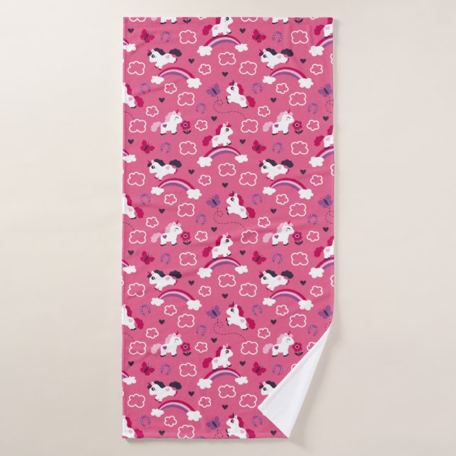 Cute Unicorns Pattern Bath Towel (Bath Towel)
