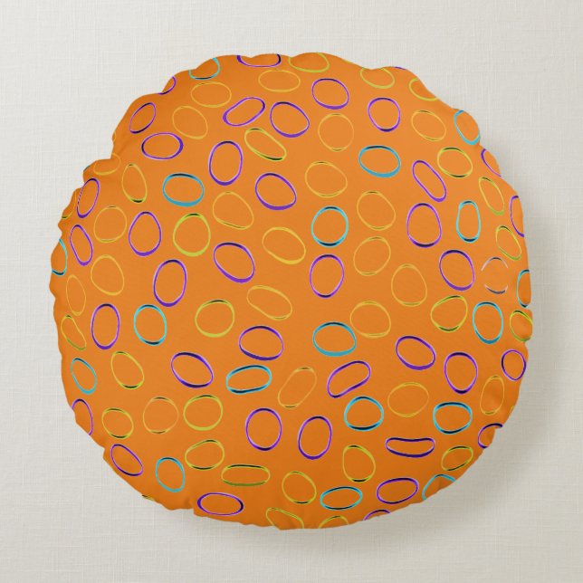 Cute Unique Abstract Pattern Round Cushion (Front)