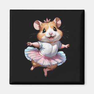 Cute Unique And Modern Hamster Ballet And Ballerin Magnet