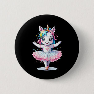 Cute Unique And Modern Unicorn Ballet And Ballerin 6 Cm Round Badge