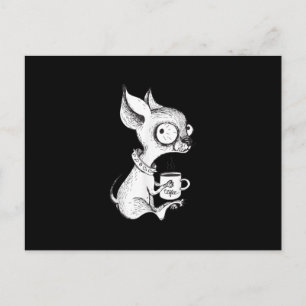 Cute Unique Chihuahua Coffee Art Dog Lover Gift Postcard