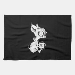 Cute Unique Chihuahua Coffee Art Dog Lover Gift Tea Towel