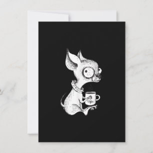Cute Unique Chihuahua Coffee Art Dog Lover Gift Thank You Card