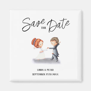 Cute Unique Couple Dancing Romantic Wedding  Magnet