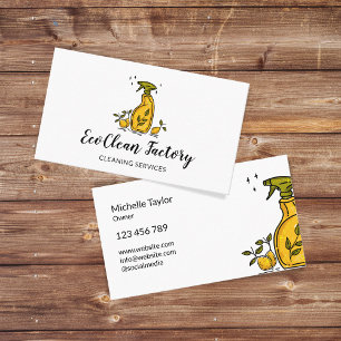 Cute Unique House Cleaning Housekeeping Janitorial Business Card