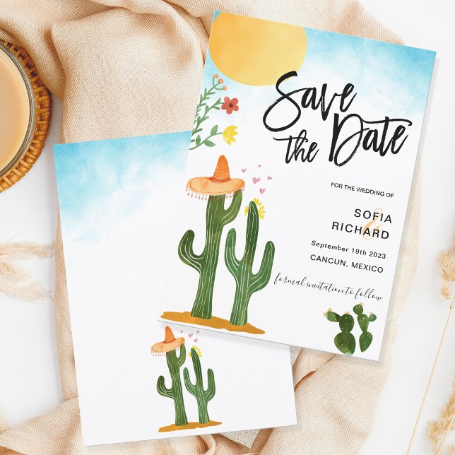 Cute Unique Modern Destination Mexico Style  Invitation (Creator Uploaded)