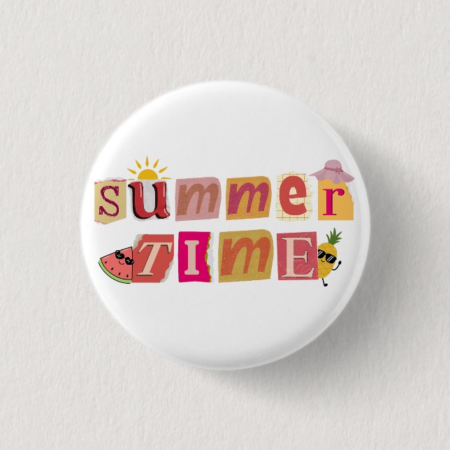 Cute Unique Summer Time Vacation 3 Cm Round Badge (Front)